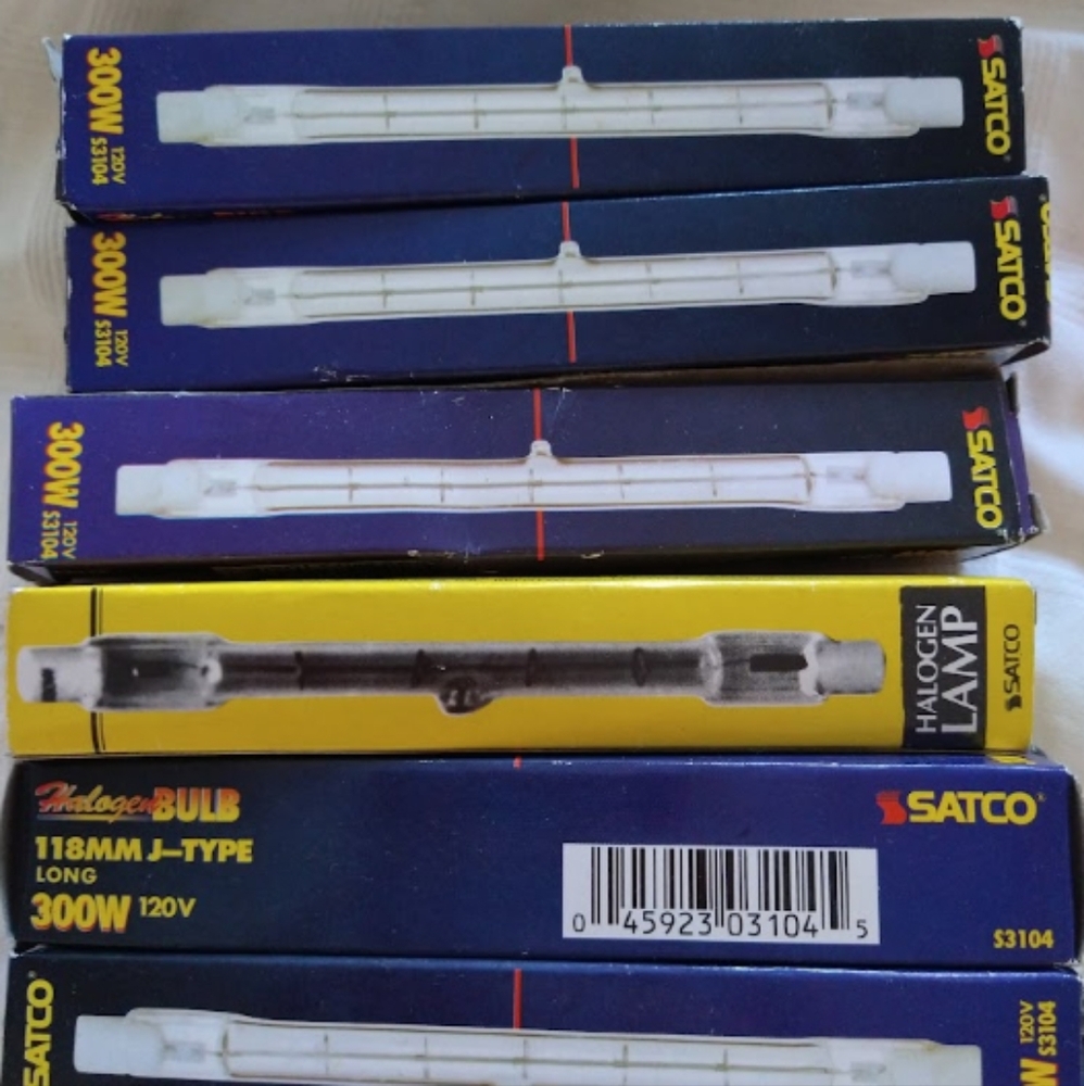 6 Halogen Bulbs 118MM J-Type long 300W 120V